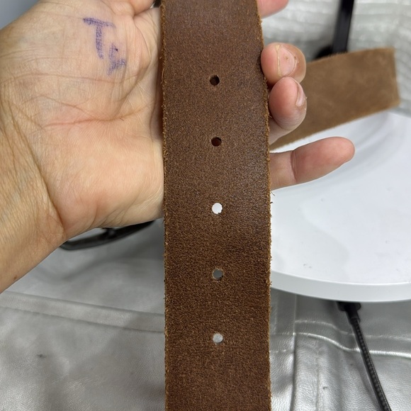 (H) Jack & Jones Men's Vintage Buffalo Leather Belt,Made in Italy, Brown,Size 85 - Picture 7 of 14